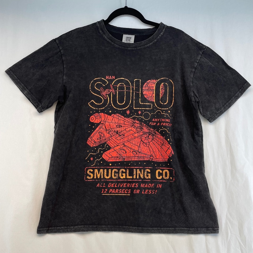 Han Solo Comfort Colors Graphic T-Shirt Black Red Orange Men’s Size Medium